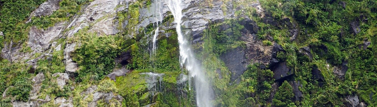 waterfall with green moss